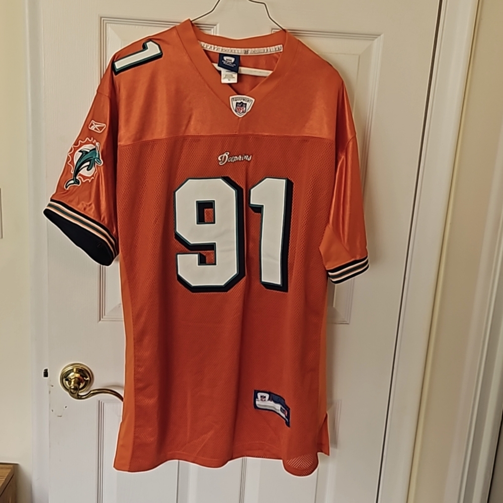 Miami Dolphins #91 Reebok NFL equipment jersey size 52